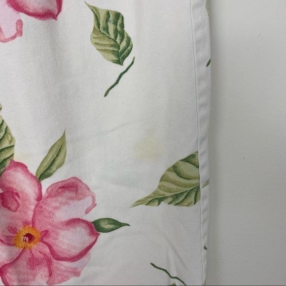 VINTAGE BILL BLASS Easy Fit High Waisted Cropped Mom Jeans White Floral 80s 90s - Picture 4 of 9